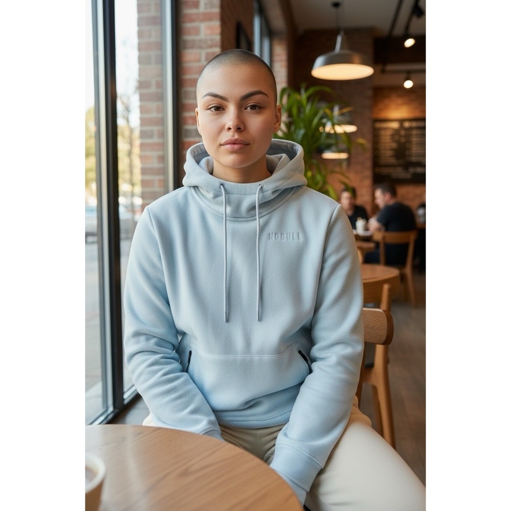 Women's NoBull High‎ Neck Fleece Pullover Performance Training Hoodie SzL Silver